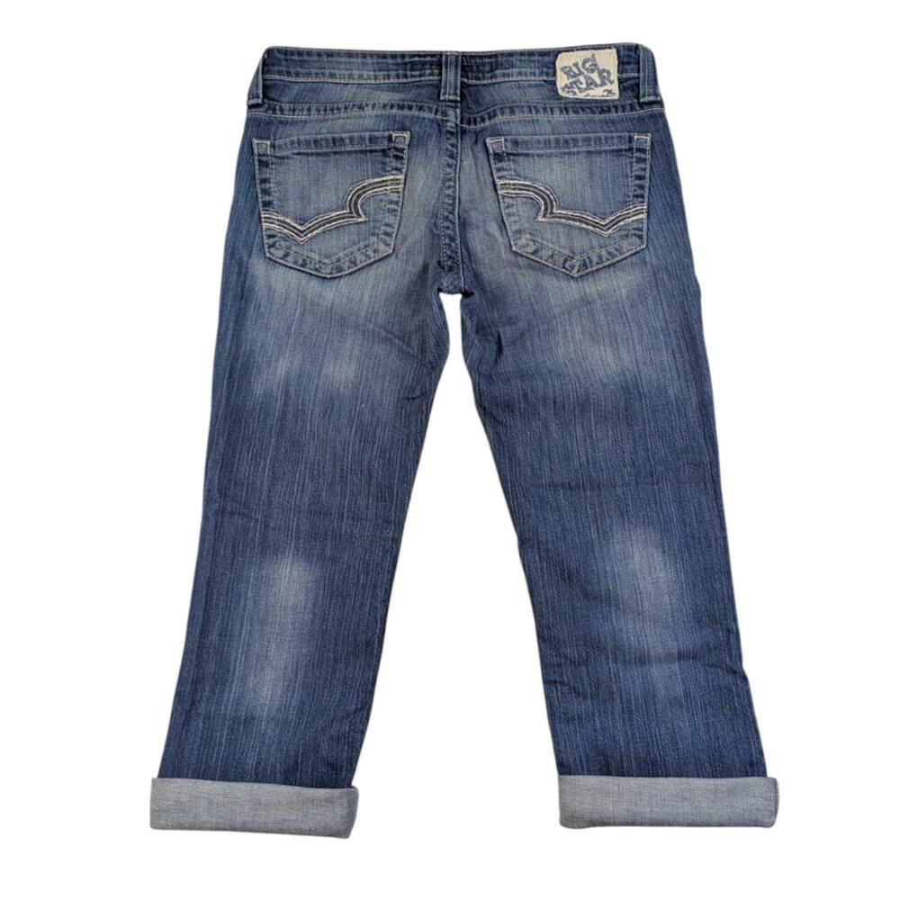 Big Star Cropped Roll-Cuff Jeans in Medium Blue - Picture 5 of 8
